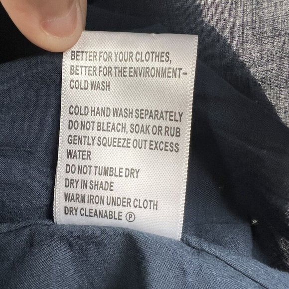 New Sussan Women’s Midi Dress Navy Blue Broderie Scallop Hem Cotton Size L 14 - Picture 8 of 10